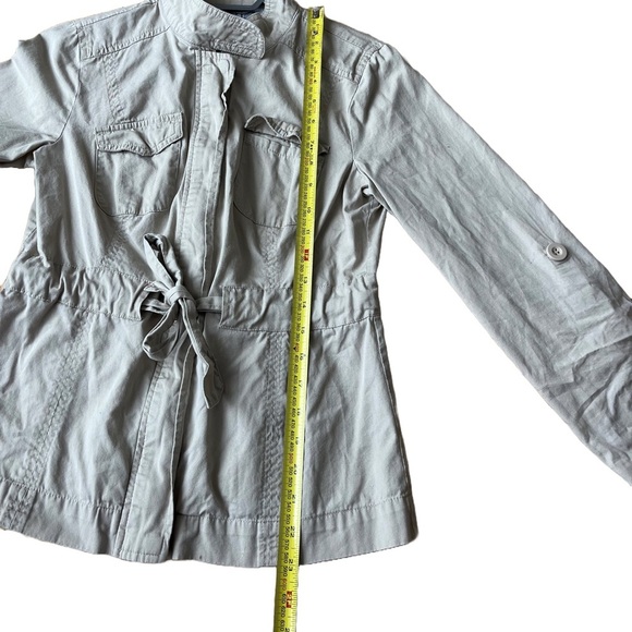 Utility zip jacket with tie waist pockets collared Y2K lightweight spring medium - Picture 7 of 9